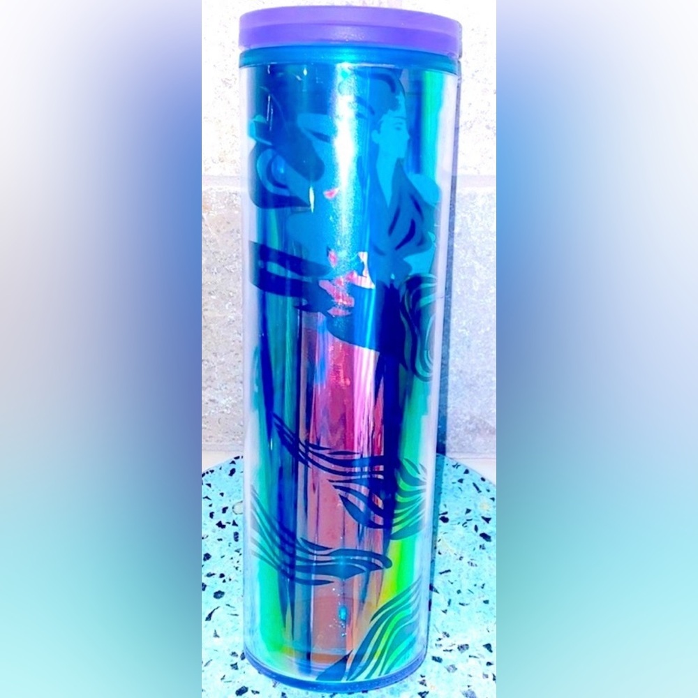 Starbucks Iridescent Mermaid Scale Tumbler 16oz Shimmer Ocean Cold Cup NEW - Picture 2 of 2